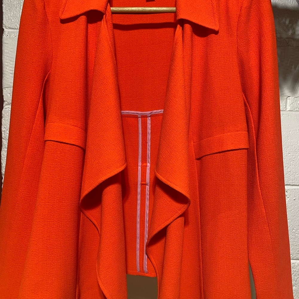 Women's Orange Drape Front Jacket